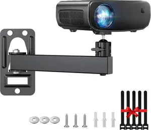 Mini Ceiling Wall Projector Mount Stand- Adjustable Tilt&Swivel Hanging Projector Holder Wall Mount Hanger Rack Stand for Mini Projector with  Ties