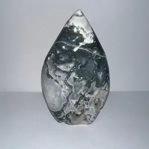 Moss Agate crystal tear drop #2