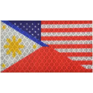 Reflective USA / Philippines Flag - 2x3.5 Patch