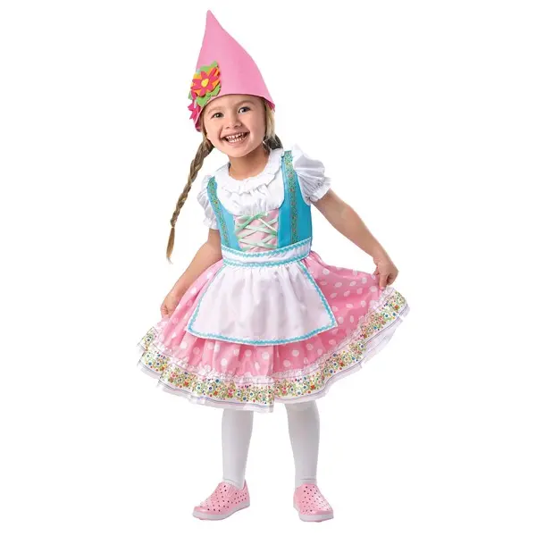Girl's Toddler Pink Pastel Garden Gnome Costume