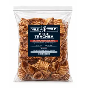 USA Beef Trachea Bites (1 Pound) 100% Natural Dog Chew Treats - Single-Ingredient