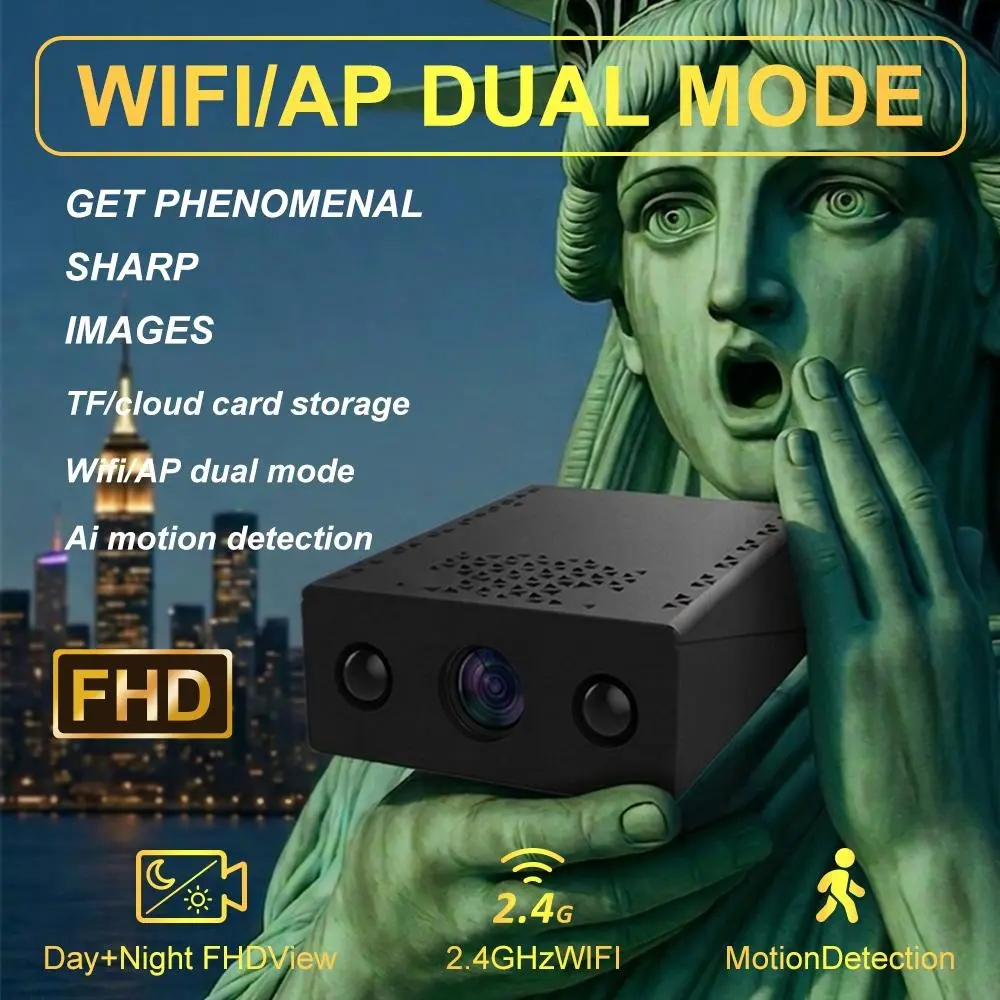 1024P WirelessSecurity Camera Featuring 2.4G Wifi And Night Vision, Two 940nm Infrared Night Vision Supplementary Lights Ensure Clear Visibility Even In Total Darkness, Supports Motion Detection Alarm And Remote Monitoring Via APP