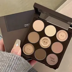 9 Color Long-Wearing Matte Eyeshadow Palette, Long Lasting Earth Tone, High Pigmented Blendable, Highly Pigmented Eye Shadow Makeup