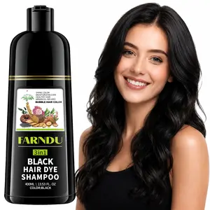 FARNDU New 3-in-1 Hair Dye Shampoo Cover Gray Hairs, 6 Plants Extracts,Contains Ginseng Extract, Ammonia Free & Paraben Free, Quick Dyeing & Long Lasting
