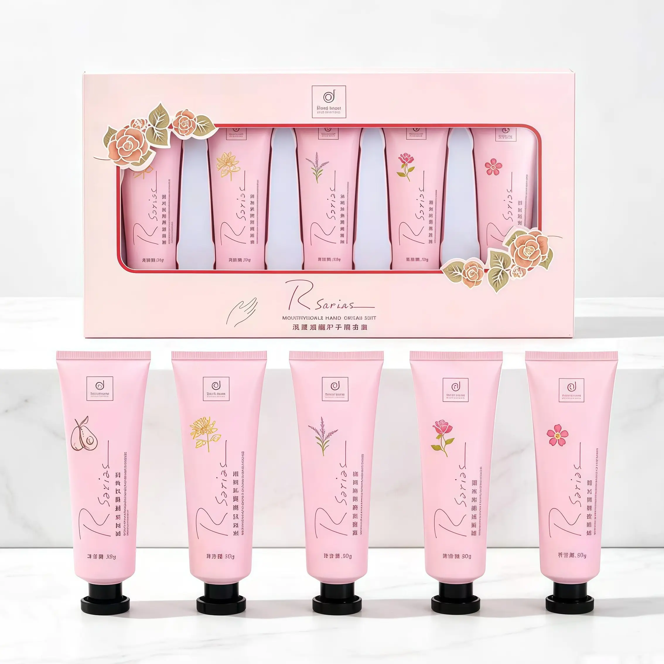 Rsarias Fragrance Hand Cream Gift Set, 5 Scents Moisturizing Hand Lotion, Travel Size Nourishing Hand Cream For Dry Skin