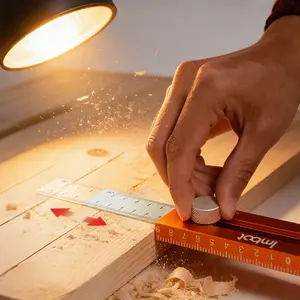 Imbot Multi-Function Marking Ruler - Precision Measuring & Scribing Tool for Woodworking & DIY
