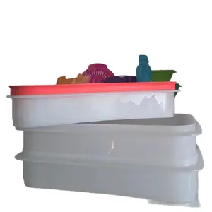 Tupperware Brands Freezer Mates Plus Stackable Set - 3-Piece Coral Lid Trays for Efficient Freezer Space Optimization & Portion Thawing