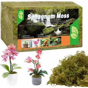 Natural Compressed Dried Moss Moisturizing Bedding - Peat Moss Substrate, Terrarium Plant Decoration, Universal for Leopard Geckos, Turtles, Snakes, Lizards, Newts & Hamsters