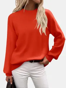 zeagoo Sweaters for Women 2025 Pullover Turtleneck Long Sleeve Oversized Lantern Ribbed Knit Sweater Tops Womenswear Casual