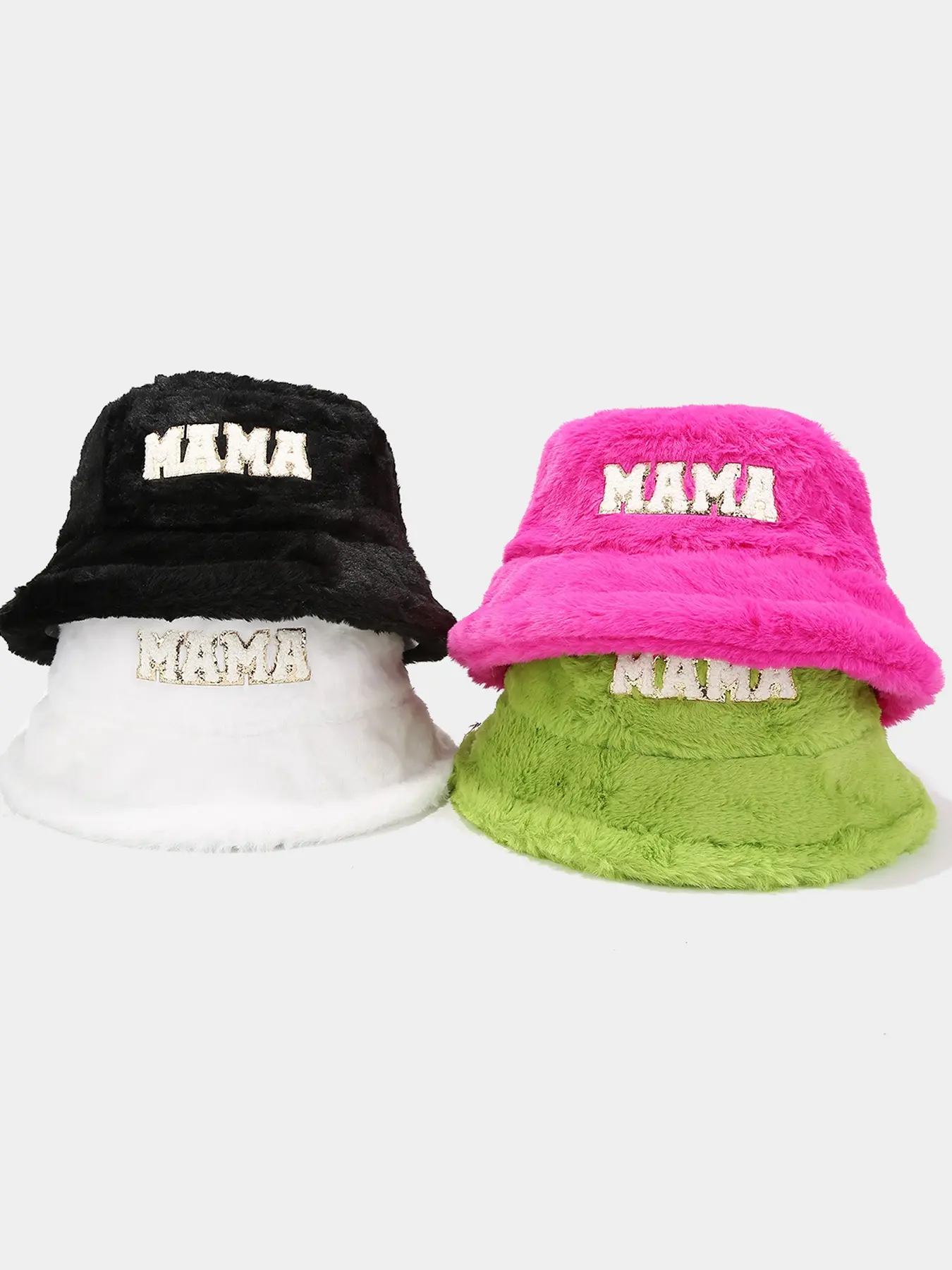 Fashion MAMA Letter Plush Beanie Hat, Winter Outdoor Street Style Warm Bucket Cap, Stylish Fitted Design for Cold Weather