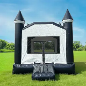 Black White Commercial Rental Grade Bounce House With Blower For Kids And Adults Jump  Tent House Party Carnival Outdoor Inflatable Bouncer outdoorfun