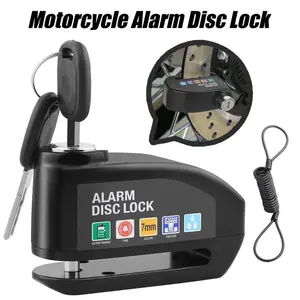 【FathersDayGift】110dB Loud Alarm Disc Lock - Waterproof Anti-Theft Motorcycle Bike Scooter Brake Lock with 5ft Reminder Cable & Carry Pouch