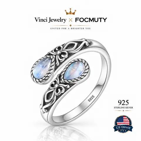 FOCMUTY 925 Sterling Silver Vintage Floral Ring for Women & Men, Retro Flower Design, Everyday Jewelry, Birthday & Mother's Day Gift Statement Spiral Ring