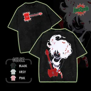 Adventure Time Marceline – Washed Vintage Tee with Frost Chaos Graphic & Fit for True Cartoon Fans Cotton Menswear