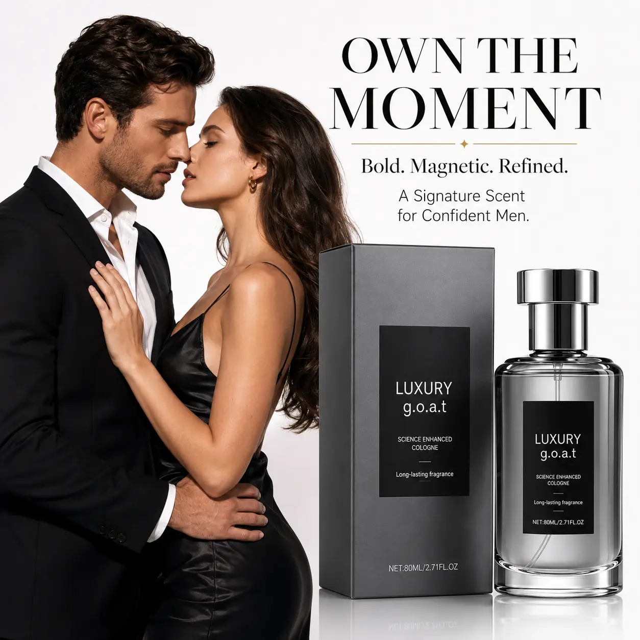 Luxury Pheromone Cologne for Men Eau de Parfum 80ml Long Lasting 24H Woody Aromatic Scent with Bergamot Black Pepper Lavender Cedarwood Amber Musk for Date Night Office Daily Wear Masculine Fragrance Cologne Halloween Christmas Valentine Gift for Him