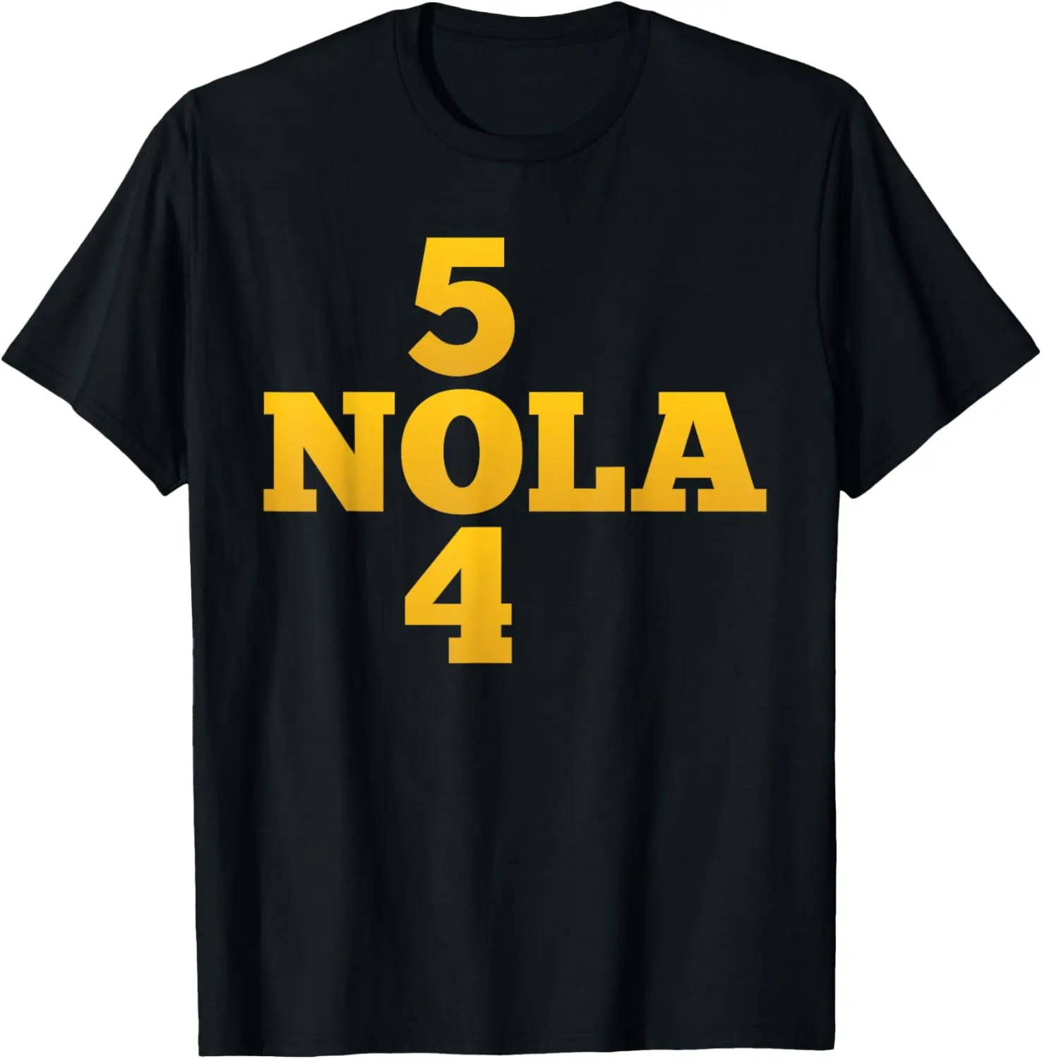 100%cotton NOLA 504 Area Code T-Shirt - Black, Unisex-Adults