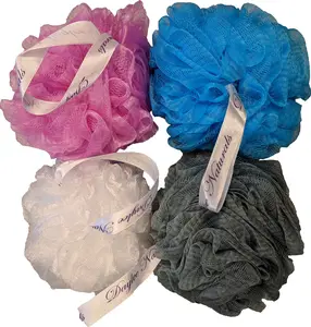 Daylee Naturals Large 60g Eco Mesh Bath Pouf Sponge 4 Pack loofah