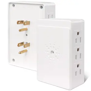 Plug in Outlet Extender,2 Pack 6 Grounded Outlet to The Side,Wall tap Side Access Adapter,Charging Station, 3-Prong,ETL Listed, White