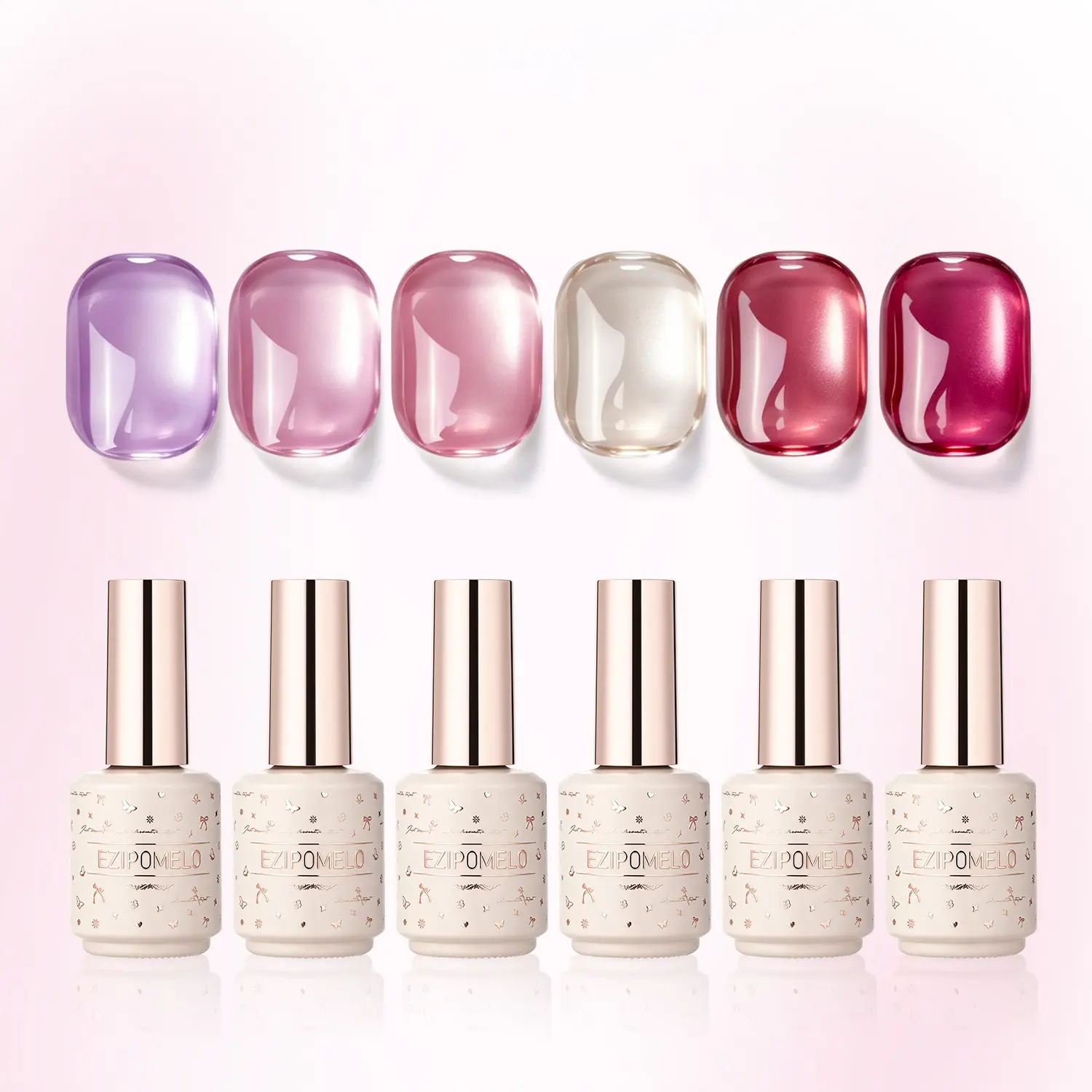 EZIPOMELO Cat-Eye Gel Nail Polish Set—This "5-in-1" soak-off UV gel polish eliminates the need for separate base coats, top coats, color gels, or strengthening gels, making it suitable for both DIY home use and professional nail salons. Nail Art Cosmetic