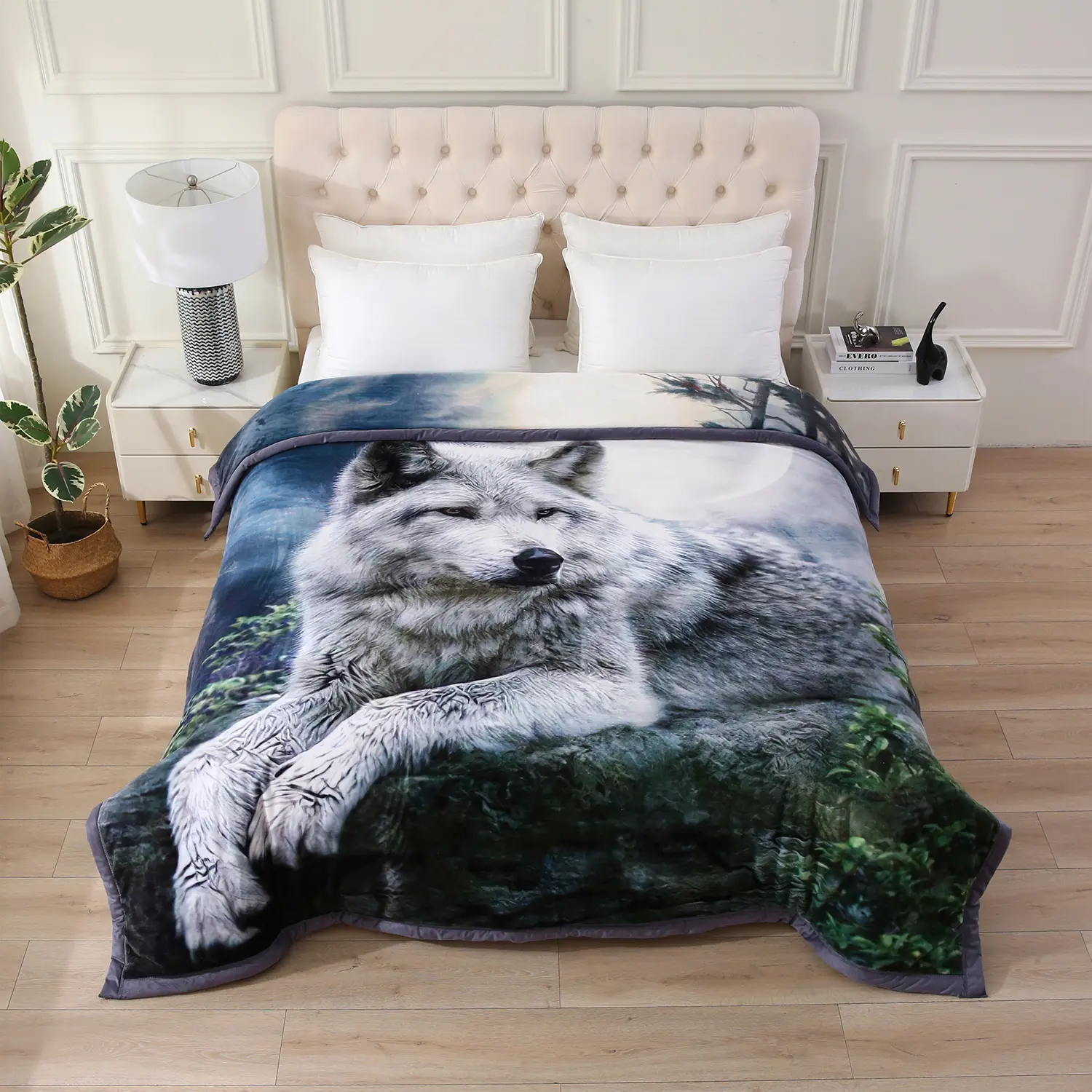 JML 3 Ply Printed Fleece Blanket, Plush Raschel Blanket, Silky Soft-8.6 Ib, King Size - Ultra-Soft and Breathable