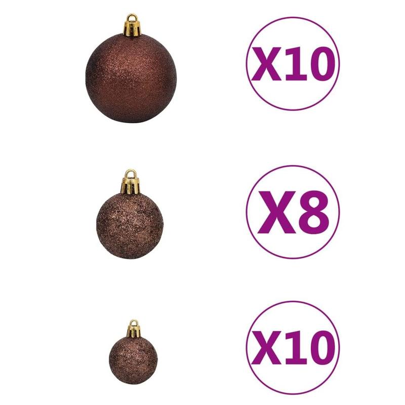 vidaXL 61/120x Christmas Ball Set with Peak and 150 LEDs Décor Multi Colors