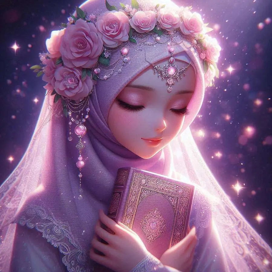 5D DIY Full Drill Round Diamond Painting - Diamond Art Kit Pink Roses, Purple Scarf, Exquisite Book Mosaic, Canvas - DIY Decorative Painting, Home Wall Decor, Suitable for Halloween and Christmas, Birthday and Anniversary Gifts.