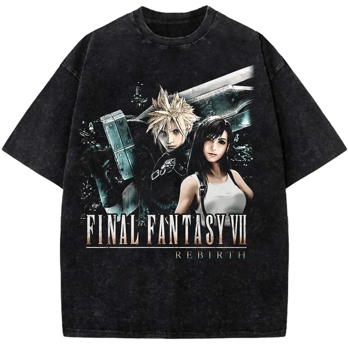 Final Fantasy Vii Rebirth Shirt Cloud Strifee And Tiffa L0ock Hart T-Shirt Retro Y2k Gaming Shirt Anime Style Gamer T Effortless Cotton T-Shirt