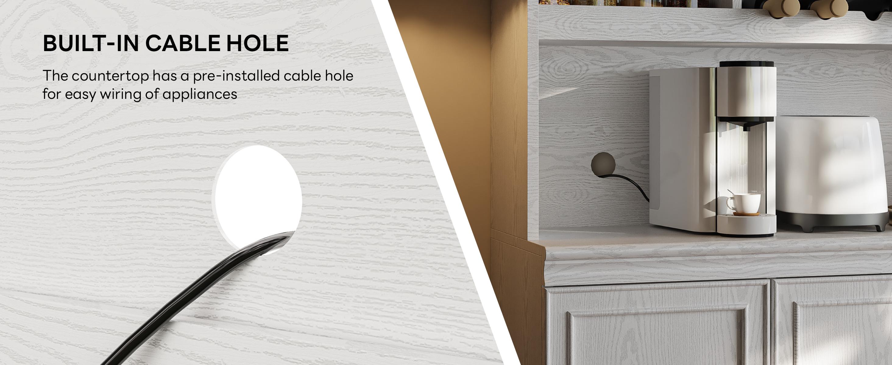 LIKIMIO 74.8" Cabinet with Glass Doors, Tall Kitchen Pantry, Storage Cabinet with Microwave Stand, 4 Adjustable Shelves, Wine & Glass Station, Modern Display Cabinet for Home Living Room