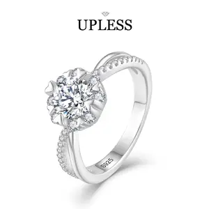 Trendy Moissanite Ring for Special Occasions, 925 Sterling Silver Engagement Band with Certificate, Perfect Anniversary Proposal Gift for Couples,valentines gifts for gf