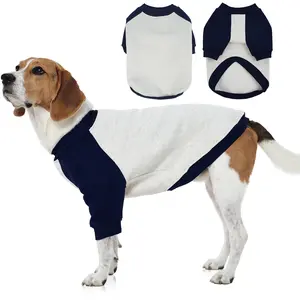 FUAMEY Dog Sweatshirt Fleece Lined for Small Dogs,Dog Pullover Sweater Soft Dogs Warm Sweaters Puppy Stretchy Clothes Winter American Style Raglan Sleeve Crewneck Pullover