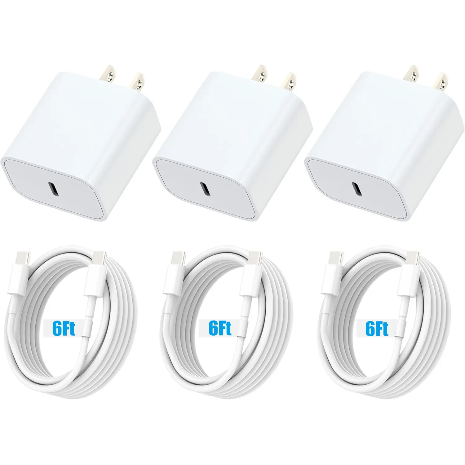 JOZASHON New iPhone 16/16 Pro/16 Pro Max/15/15 Plus/15 Pro/15 Pro Max 20W Charger for iPad USB-C with 2 Pack 6ft Wall Charger Block - Smartphone and Cellphone