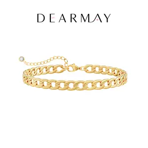 Dearmay Gold&Silver Cuban Anklet Gold Anklet for Women Silver Anklet Summer Beach Essentials Pool Party Gifts for Girls