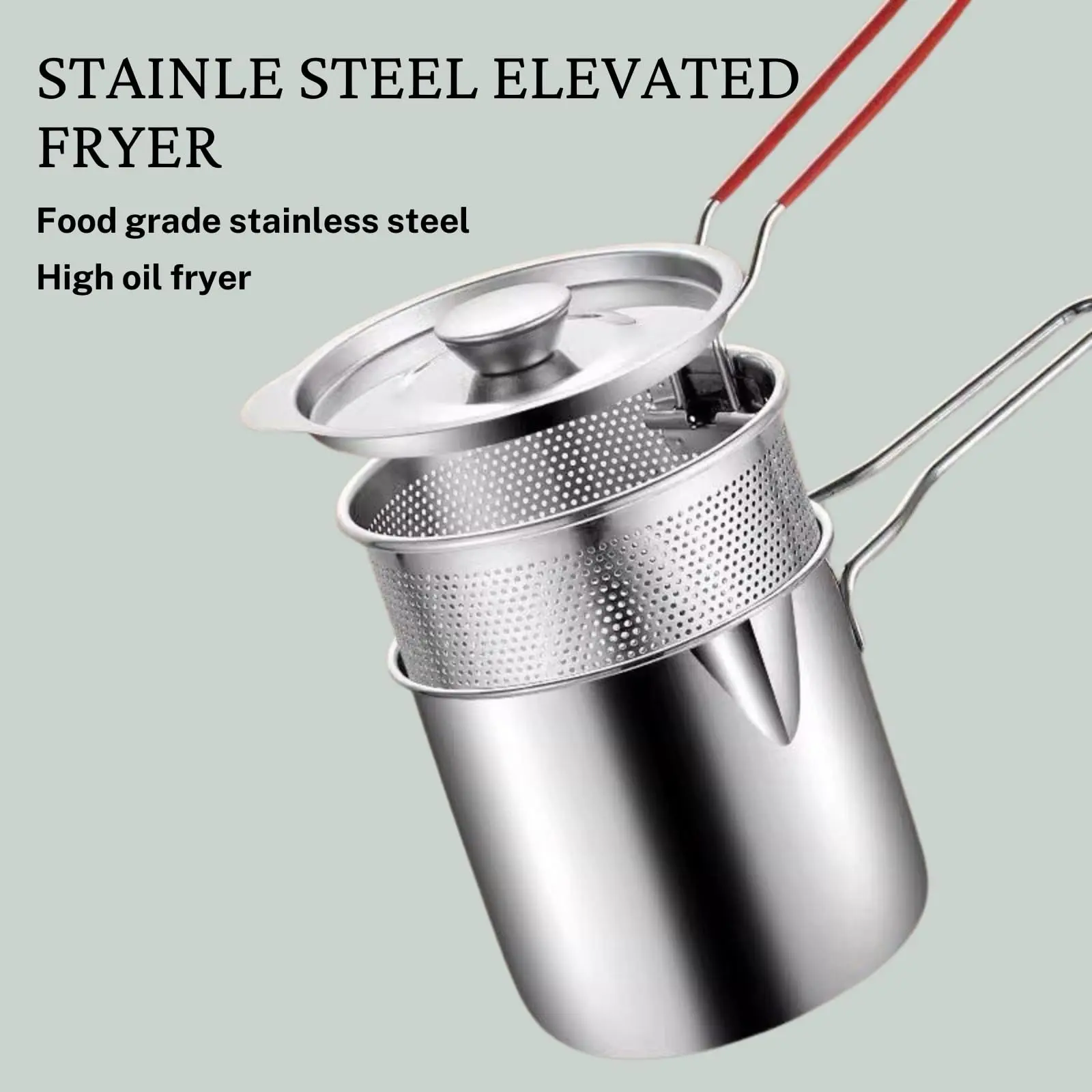 Stainless Steel Multi-Functional Deep Fryer for Household Use, Small Oil Pan, Skewer Fryer, Electromagnetic Stove, Mini Energy-Saving Fryer