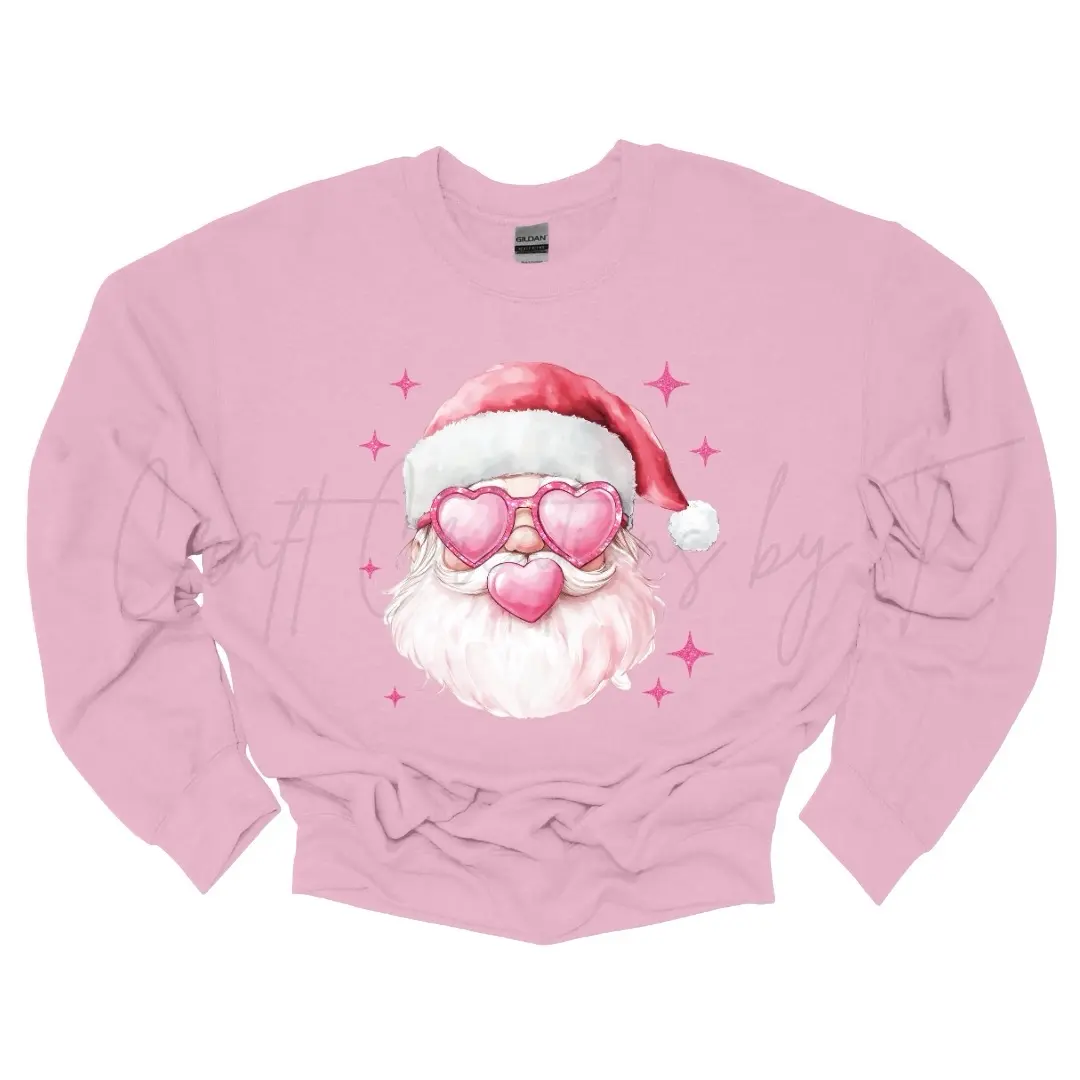 Bubble Gum Santa Cozy Crewneck Sweatshirt Unisex Fit