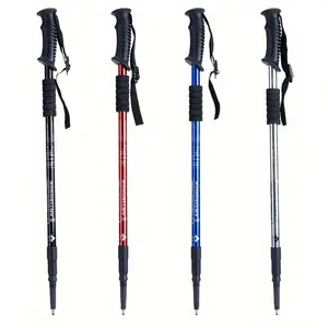 3 Section Adjustable Hiking Poles Aluminum Trekking Sticks Lightweight Collapsible Walking Poles for Camping Travel Set of 2