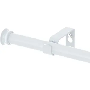 Curtain Rods for Windows 30 to 45 inch Lightweight White Curtain Rod with Brackets Standard Decorative 5/8 inch Curtain Rods for Bedroom Kitchen Living Room