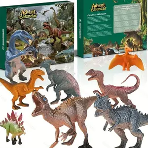 Christmas Countdown Calendar, 24 Days Surprise Toy Set with Dinosaur Models, Suitable for Boys Girls Toddlers Teens, Tool Included