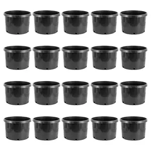 Pro Cal 10 Gallon Premium Nursery Planter Garden Grow Pots, Black (Set of 20)