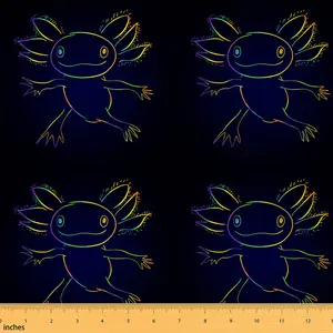 Cute Axolotl Fabric by The Yard,Cartoon Salamander Upholstery Fabric,Kawaii Ocean Sealife Decorative Fabric for Home DIY Projects
