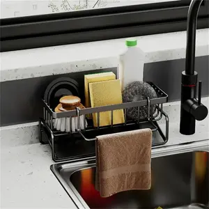 Kitchen Sink Drain Rack, Metal Sponge Holder, Multifunctional Storage Rack for the Home, Steel