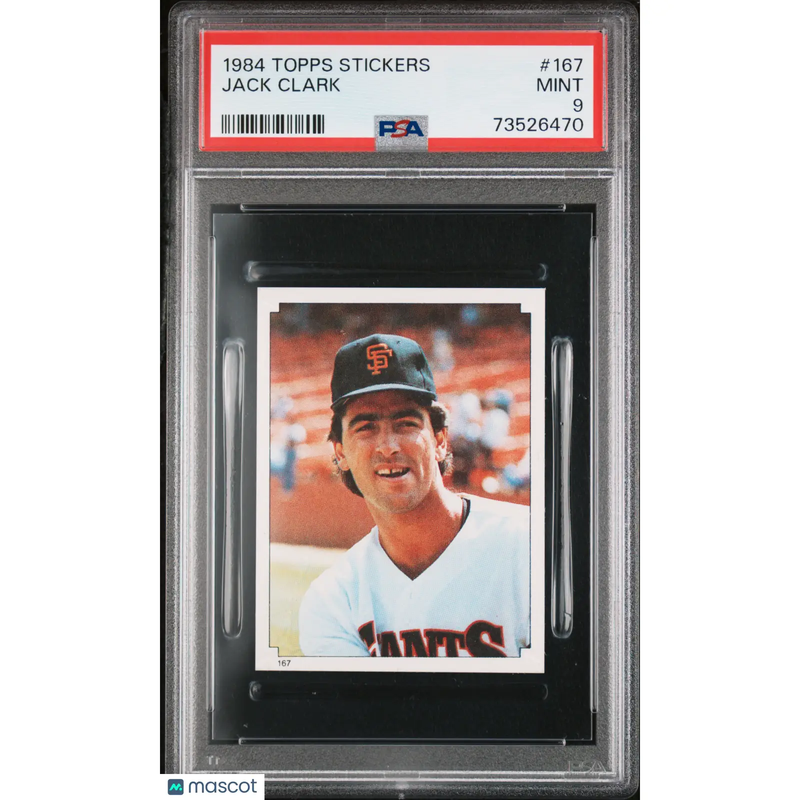Jack Clark PSA 1984 Topps Stickers Baseball #167 9 73526470