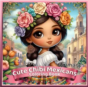 Cute Chibi Mexicans Coloring Book:: Bold and Easy Kawaii Chibi Characters
