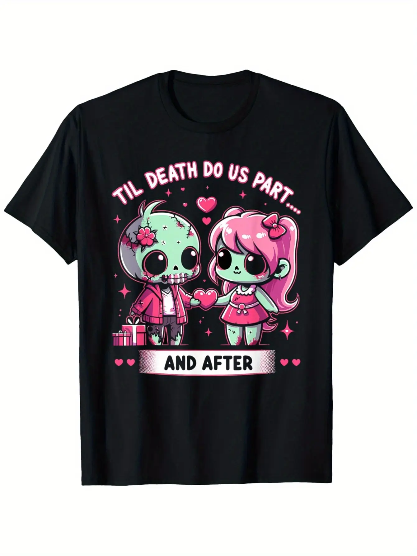 Men's  Romantic Zombie Couple T-Shirt - Til Death