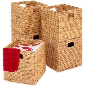 Best Choice Products Set of 5 Handwoven Water Hyacinth Storage Baskets – Natural Collapsible Organizers with Handles Best Choice Products Set of 5 Handwoven Water Hyacinth Storage Baskets – Natural Collapsible Organizers with Handles