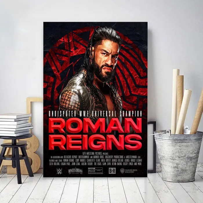 Roman Reigns Tribal Chief Poster Wrestling Art Print Decor HY1370
