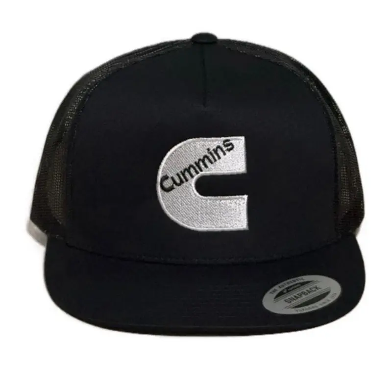 Cummins Direct Embroidered Logo Mesh Back Flat Bill Trucker Hat Cap - Men's Accessory, All Seasons Sports & Outdoor Accessory, Adults' Gift, Accessories