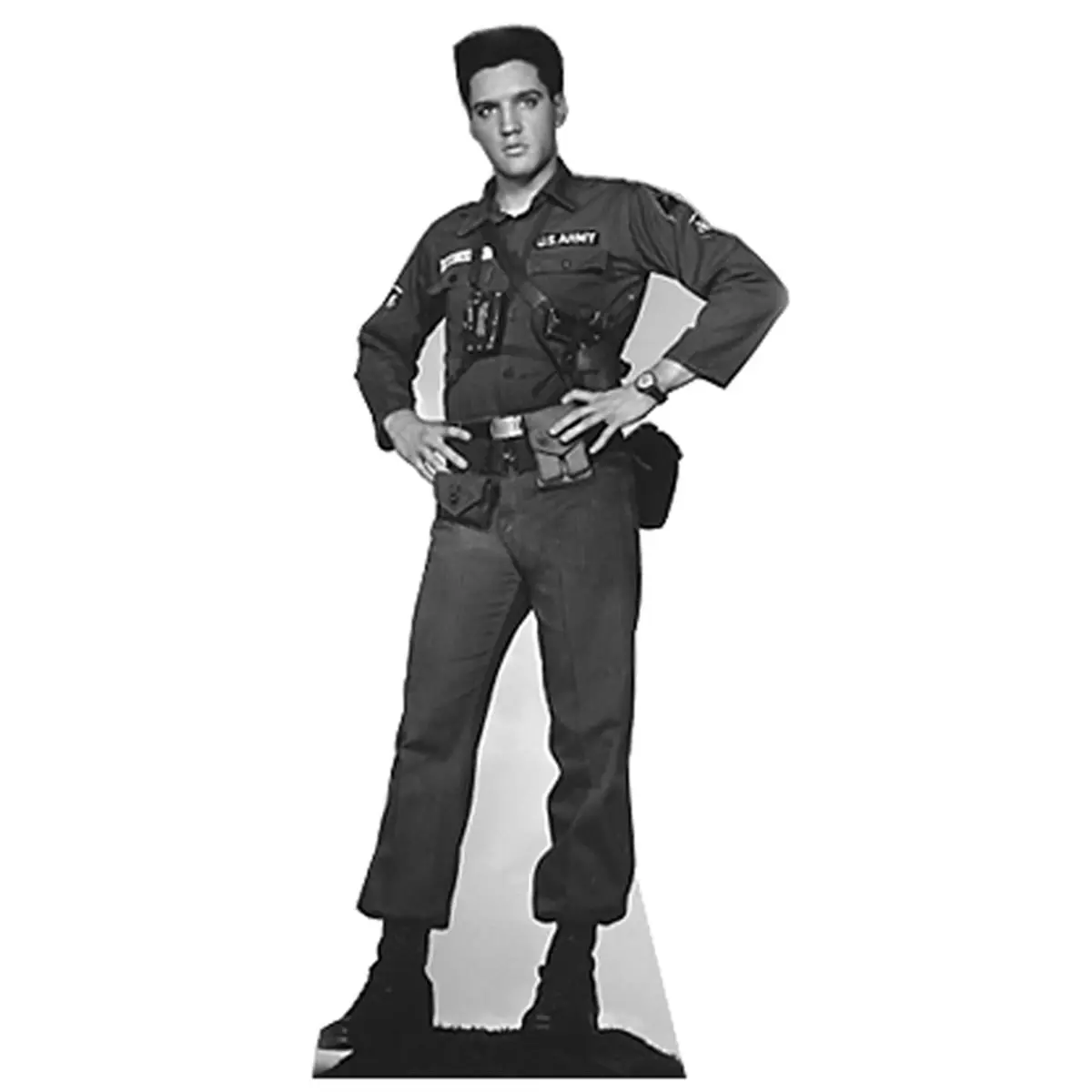 Advanced Graphics 382 Elvis Presley Army Fatigues Life-Size Cardboard Cutout, 120" h x 60" w, Wall-Mount Home Decor, Home Supplies, Cardboard Cutouts
