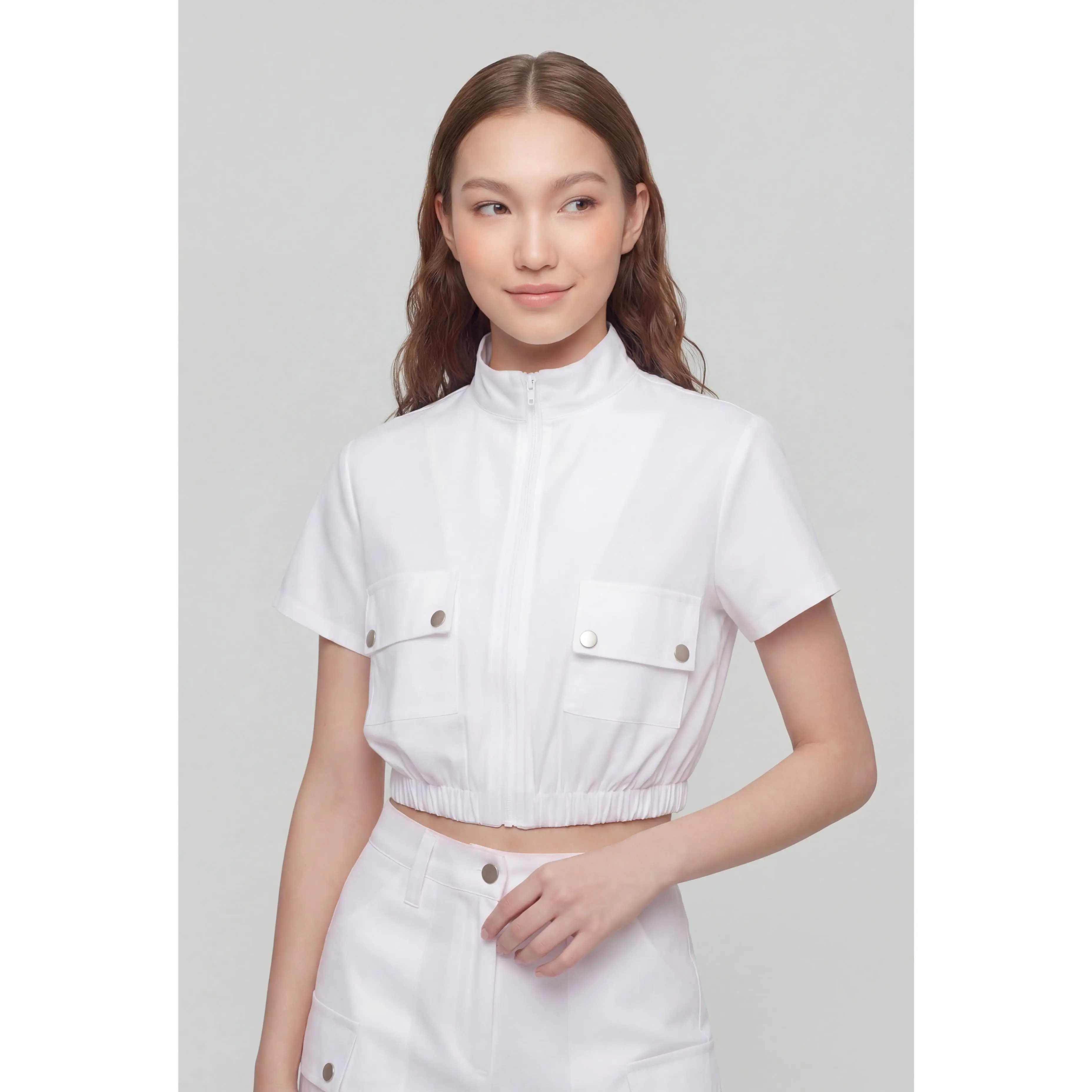 Gwendolyn Cargo Crop Windbreaker Jacket