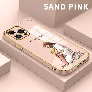 Electroplated Phone Case for iPhone 17 15 Pro Max 16 14 Plus 13 12 11 Safe Embrace Soft TPU Silicone Dirt-proof Easy to Clean Soft Cover Gift,Trendy and cool, perfect for Holiday gifts.