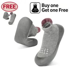 Baby Sock Shoes [Buy one Get one free] Non Slip Girls Boys First Walking Shoes Soft Rubber Sole Toddler Slipper Breathable Slip On Sneakers